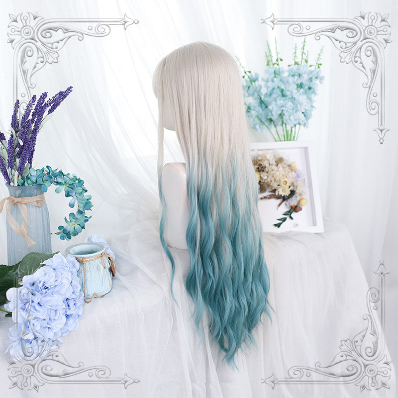 Lolita gradient mint green curly wig WS2310