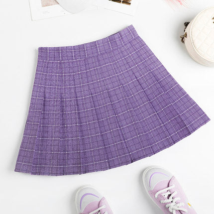 Vibrant girl candy color plaid skirtSS2631