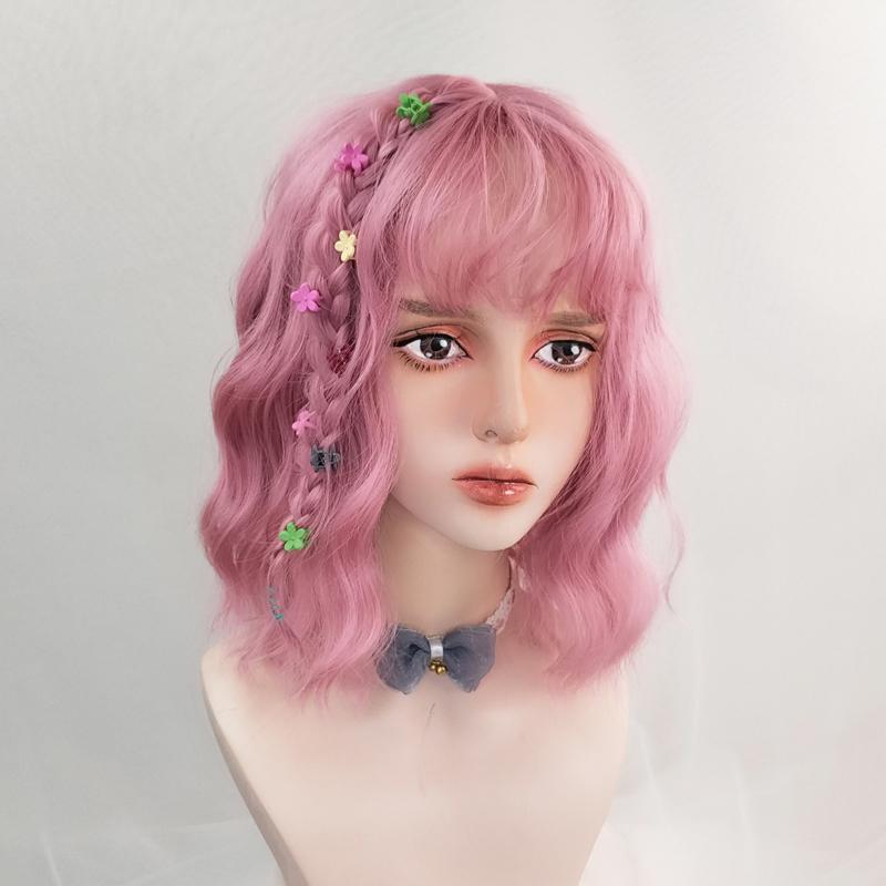 Harajuku short hair cute pink purple wig WS1204