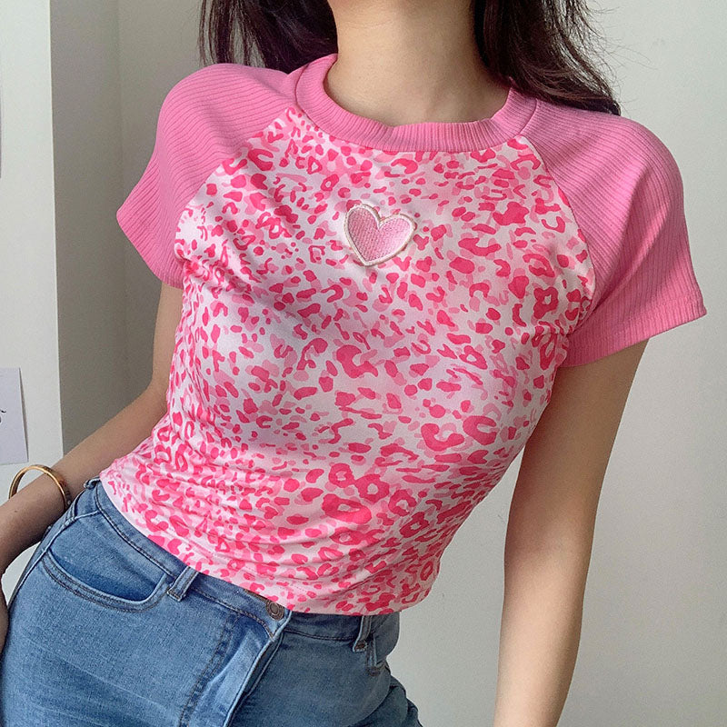 Vintage pink love print topSS2600