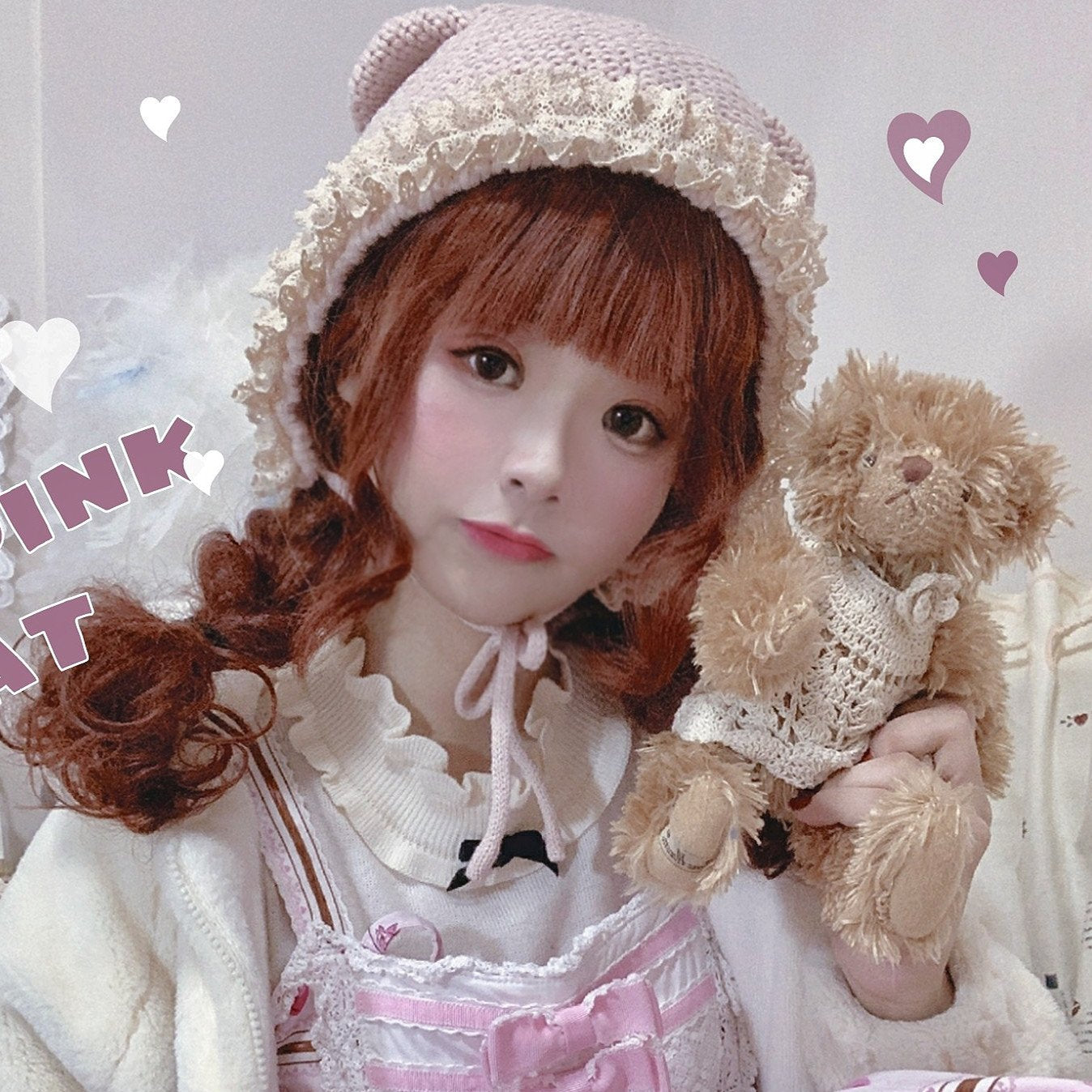 Cute cat ear knitted woolen hat   WS3052