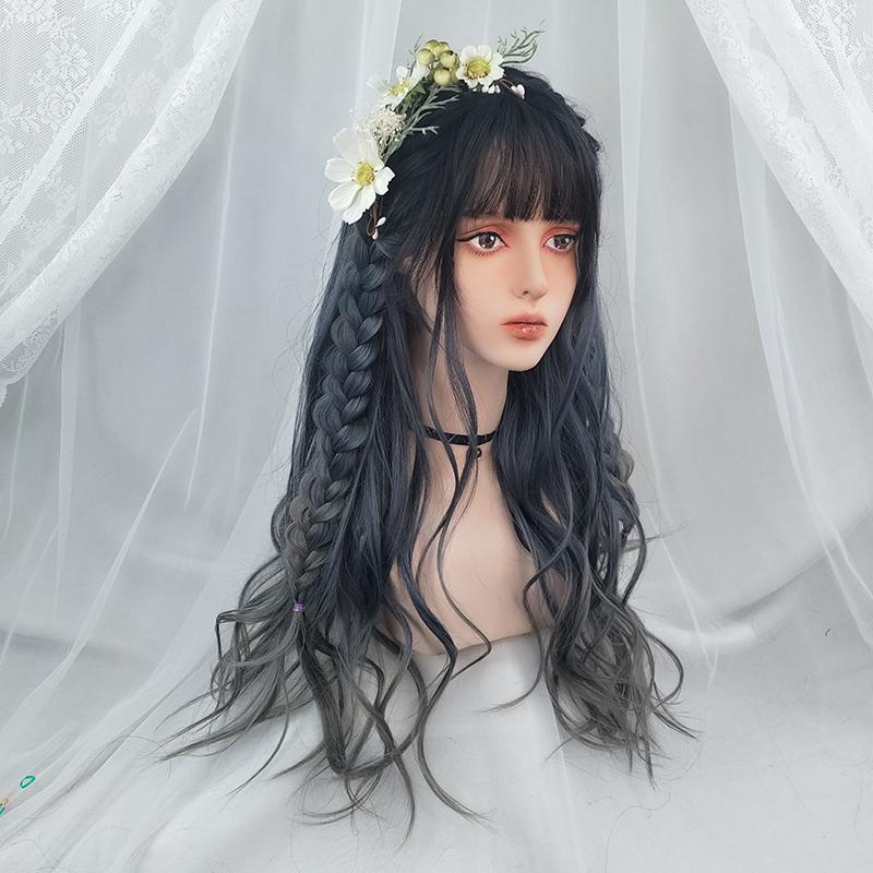 Big wave gradient haze gray lolita wig WS1203