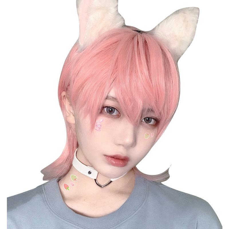 Lolita pink short hair wig WS2115