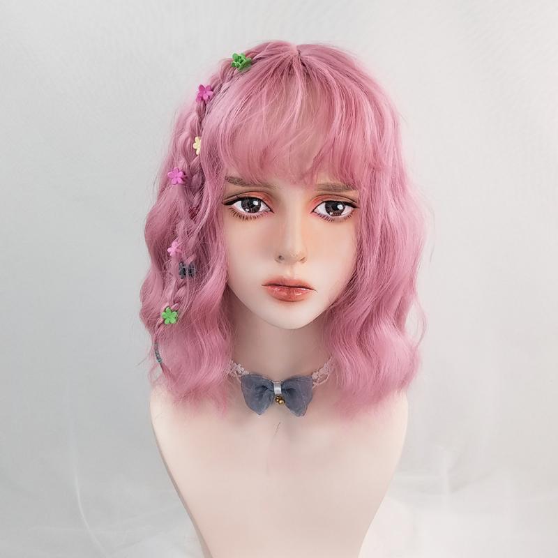 Harajuku short hair cute pink purple wig WS1204