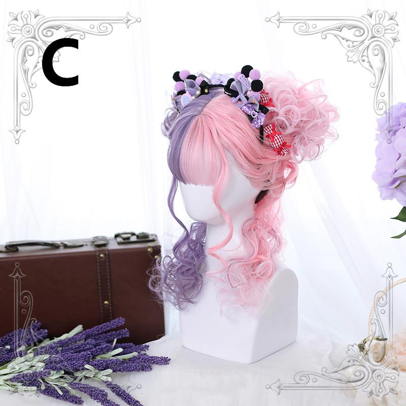 Harajuku Lolita Medium Length Curly Hair Wig WS1298