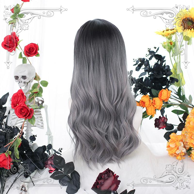 Lolita Black gray Straight Wig WS1079