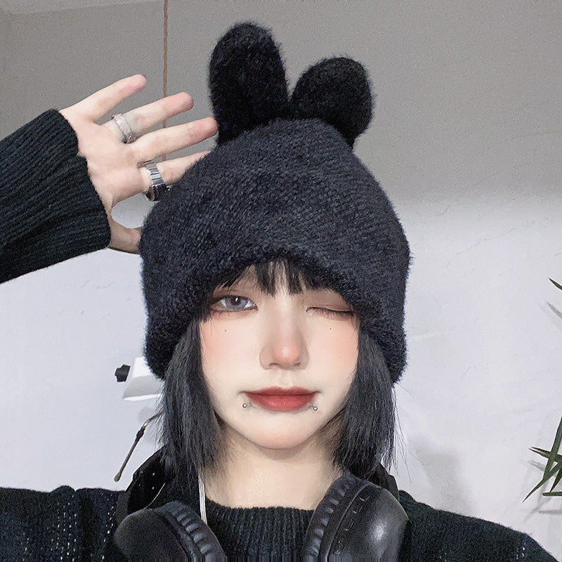 INS cute rabbit woolen hat WS3099