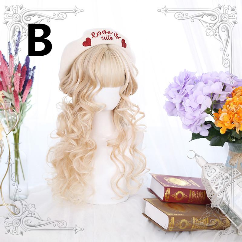 Lolita Medium Length Curly Brown Wig  WS1271