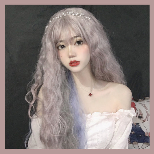 Lolita gradient pink gray blue wig WS2200