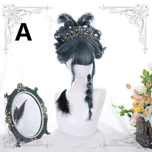 Harajuku Lolita Blue Grey Wig  WS1278