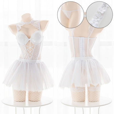 Pure white swan fluffy skirt lingerie SS1147