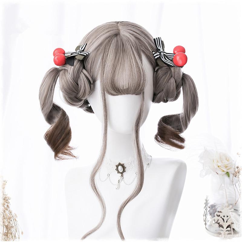 Harajuku soft girl gradient long curly hair Lolita wig WS2014