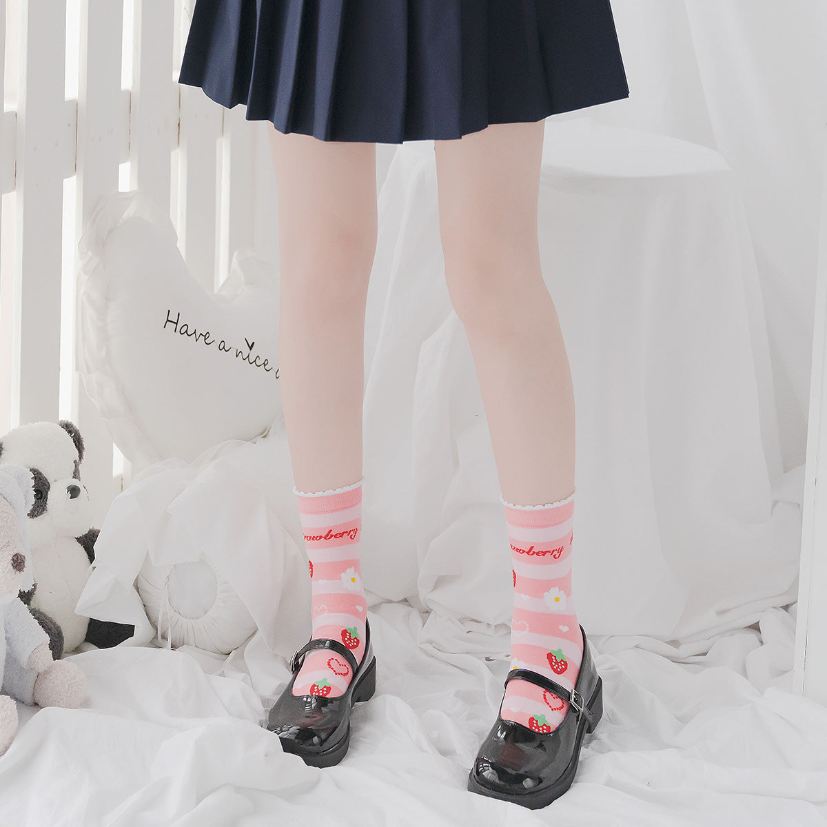 Lolita cute strawberry socks SS2339