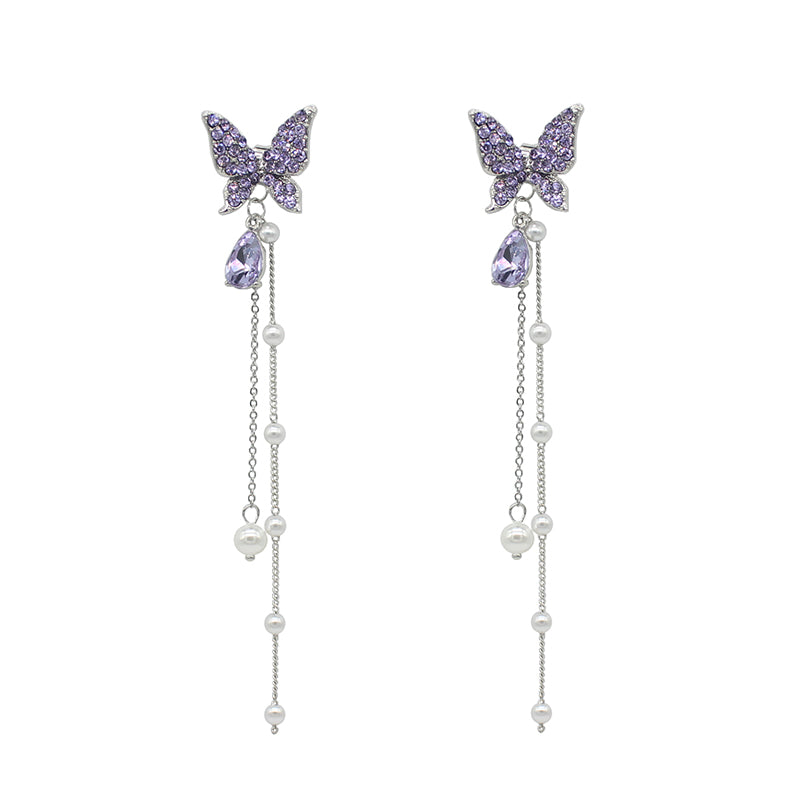 Butterfly glitter diamond earrings SS2404