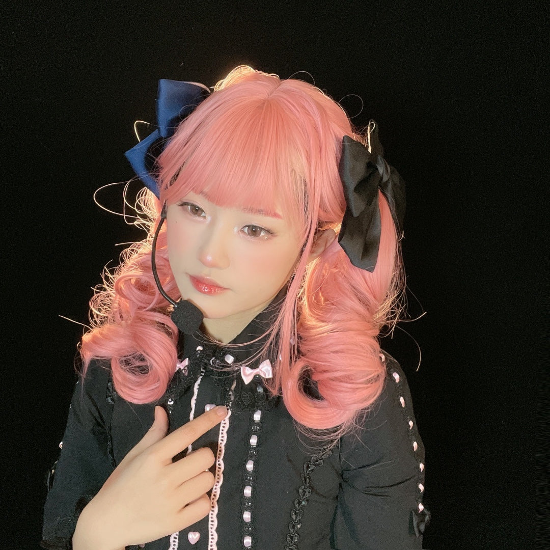 lolita pink big wave wig WS2181