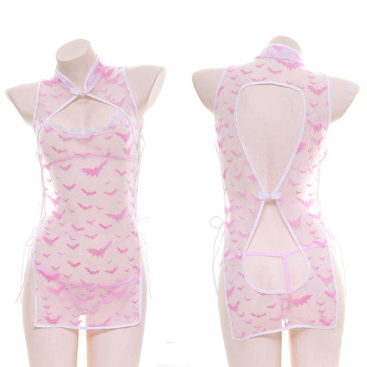 Pink transparent cheongsam pajamas SS2574