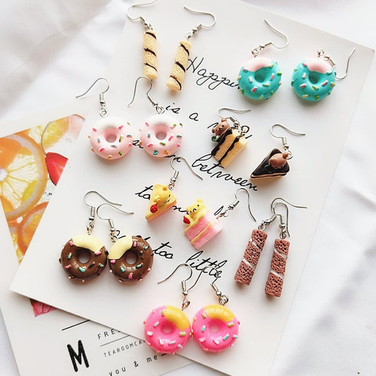 Cute simulation cake donut earrings WS3057