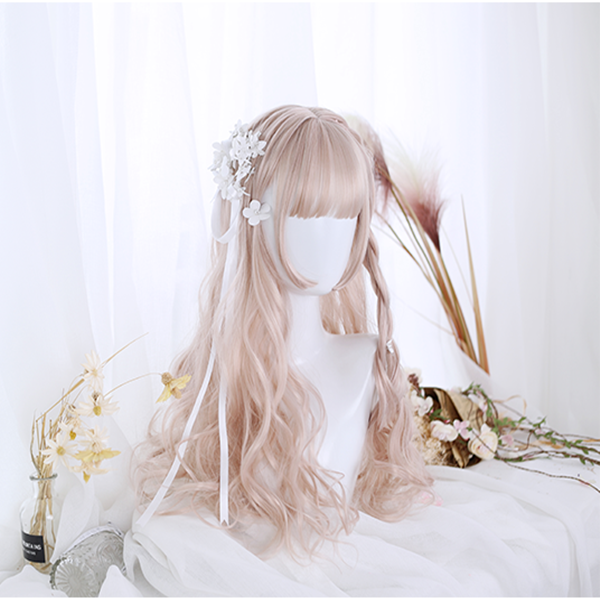 Lolita Light Pink Long Curly Wig  WS1032