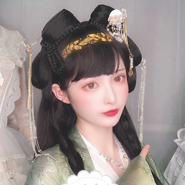 Hair Temple Hanfu Costume Model Wig WS2046