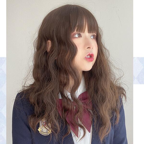 lolita girl natural long curly wig WS2133