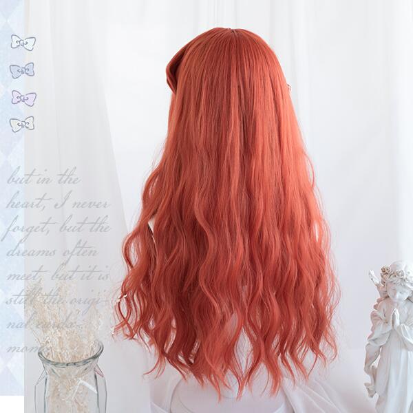 Lolita Harajuku Orange Long Curly Wig WS2162