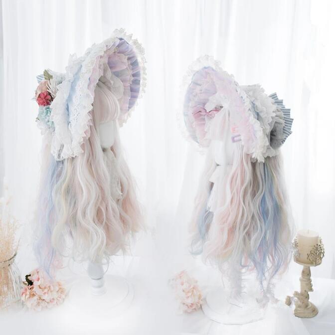 Ice cream macaron double ponytail fairy lolita wig WS2059