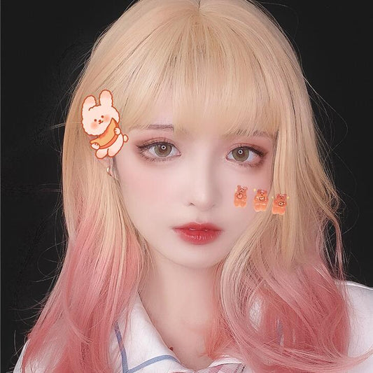 Lolita gold pink gradient wig WS2202