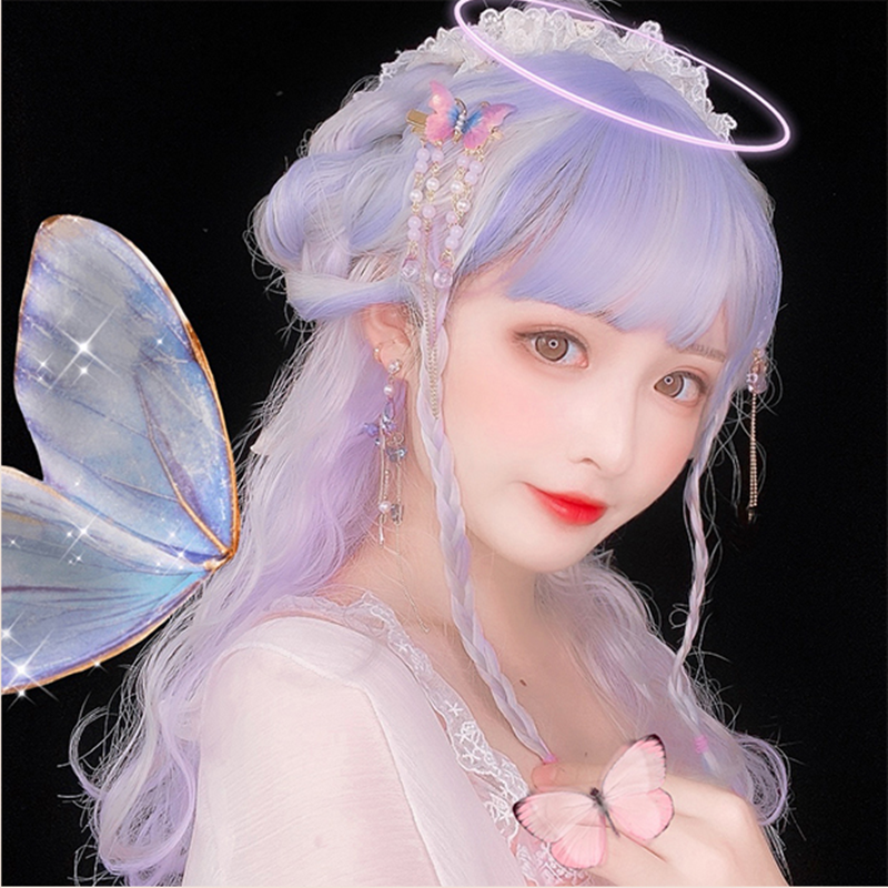 lolita gradient elegant long curly hair wig WS2289