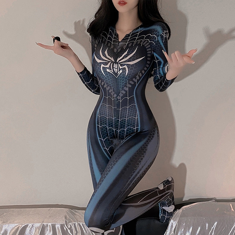 Spider Sexy Zipper Bodysuit  SS3081