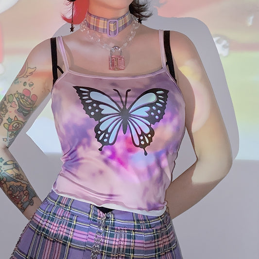 Tie-dye butterfly camisole SS2069