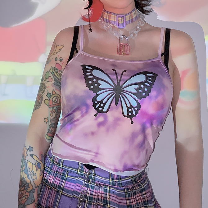 Tie-dye butterfly camisole SS2069