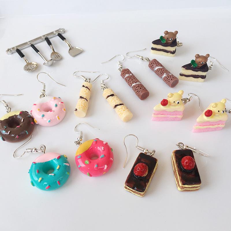 Cute simulation cake donut earrings WS3057