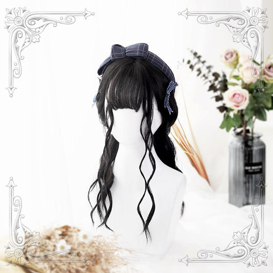 Lolita Black Long Curly Wig  WS1033