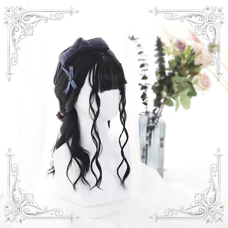 Lolita Black Long Curly Wig  WS1033