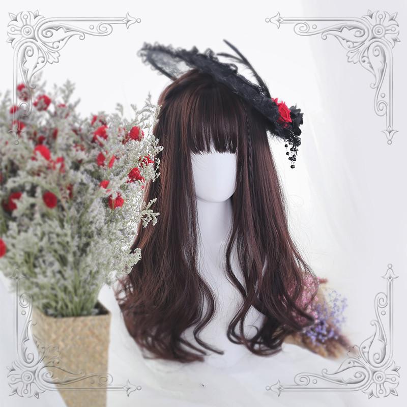 Lolita black red Curly Hair Wig  WS1020