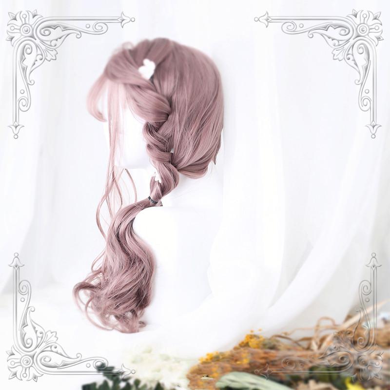 Lolita Pink brownLong Curly Wig WS1028