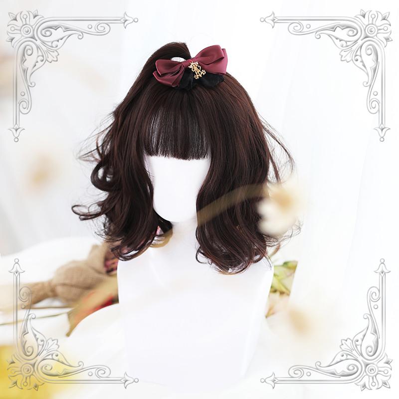 Lolita short hair dark brown wig WS1332