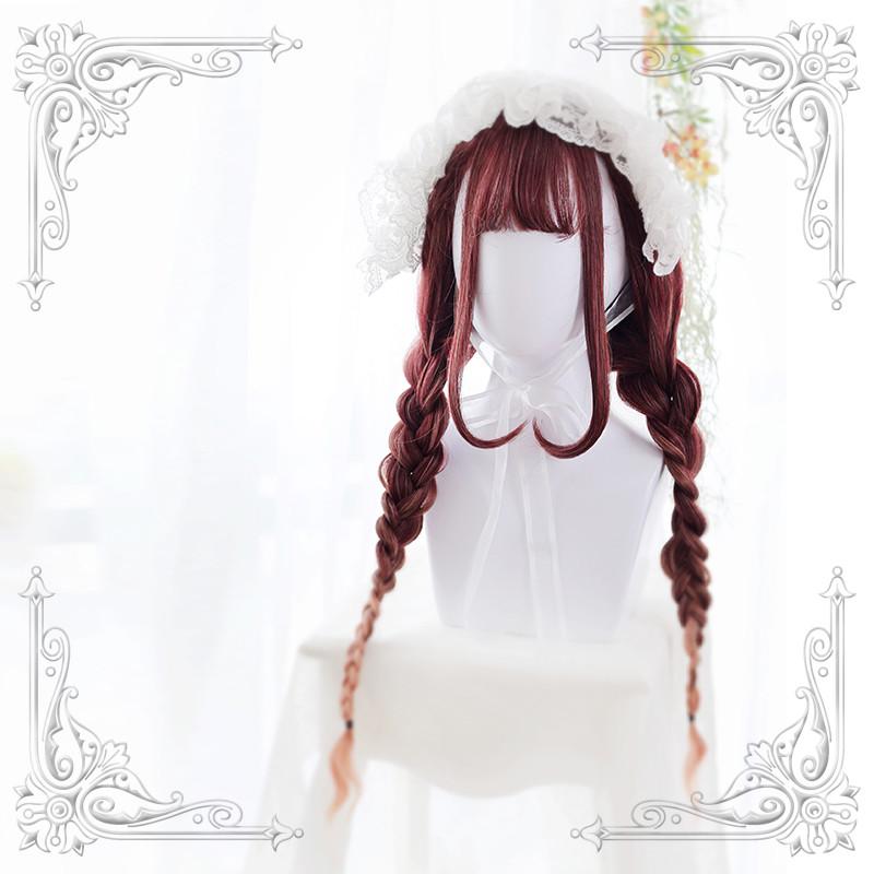 Lolita Burgundy Long Curly Hair Wig WS1024