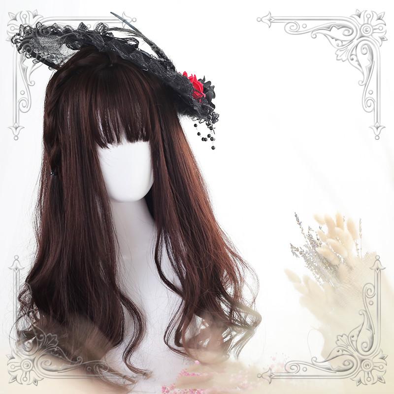 Lolita black red Curly Hair Wig  WS1020