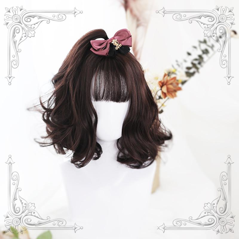 Lolita short hair dark brown wig WS1332