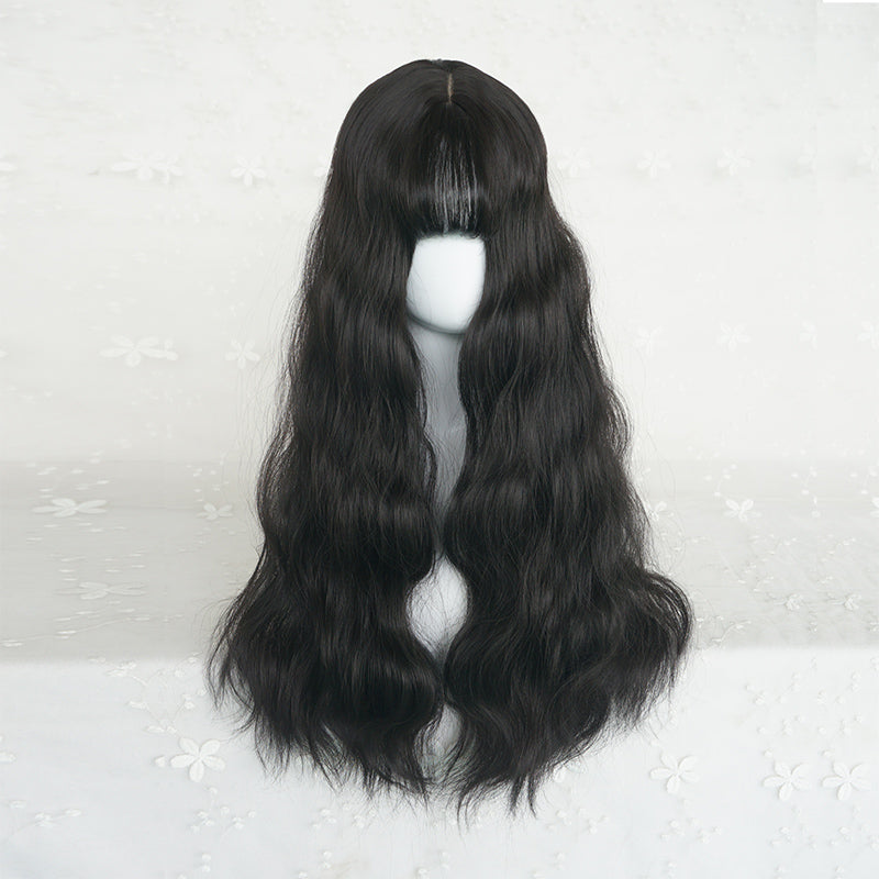 Lolita natural black curly wig WS2223