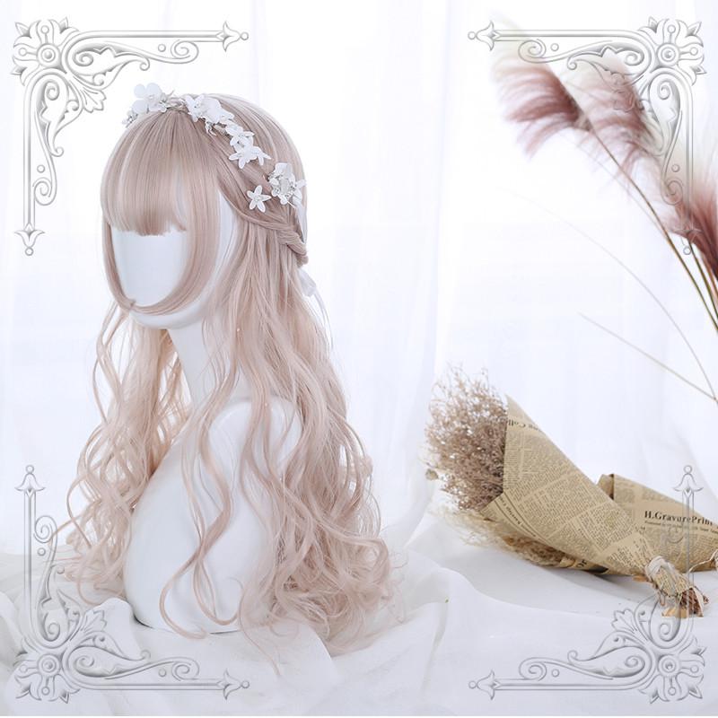 Lolita Light Pink Long Curly Wig  WS1032