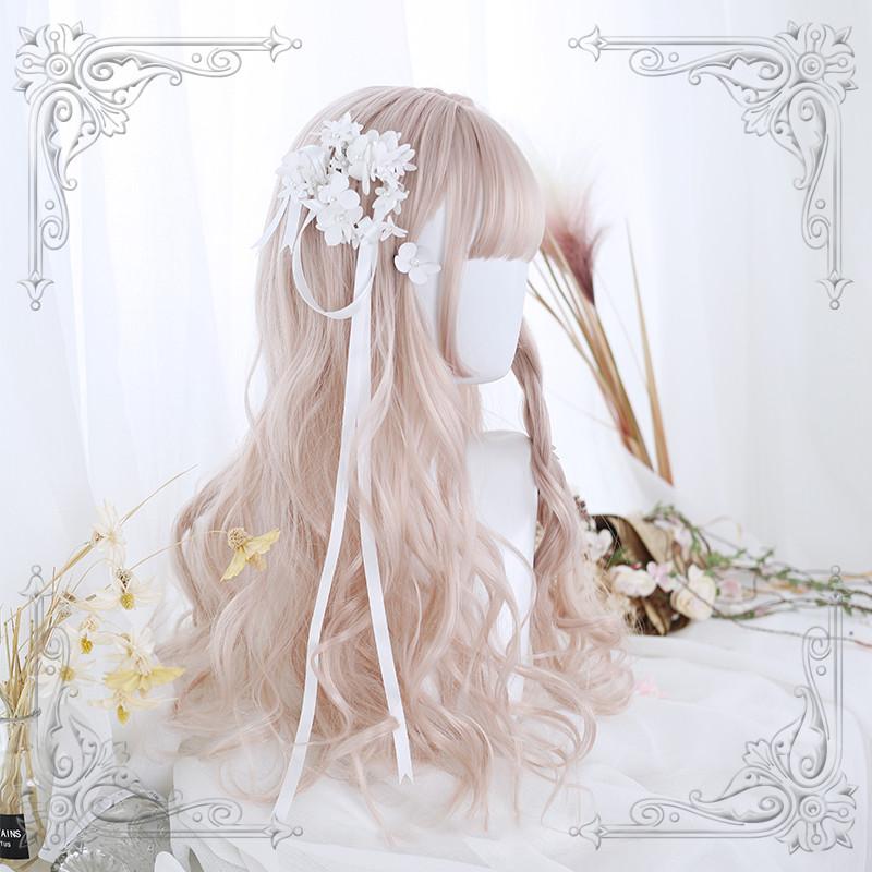 Lolita Light Pink Long Curly Wig  WS1032