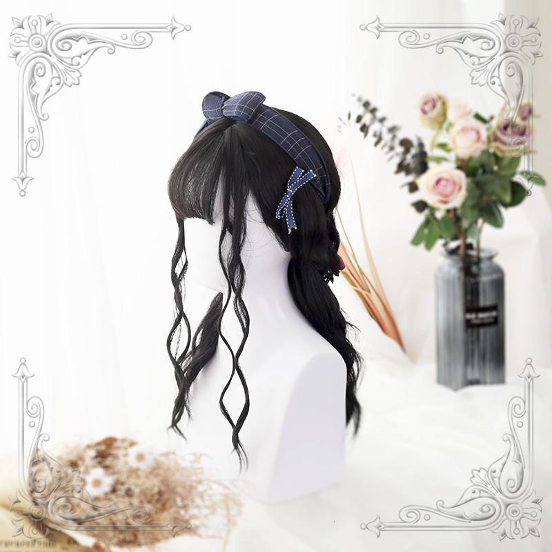 Lolita Black Long Curly Wig  WS1033