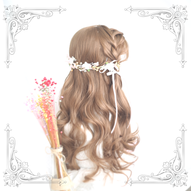 Lolita Brown-Yellow Long Curly Wig WS1054