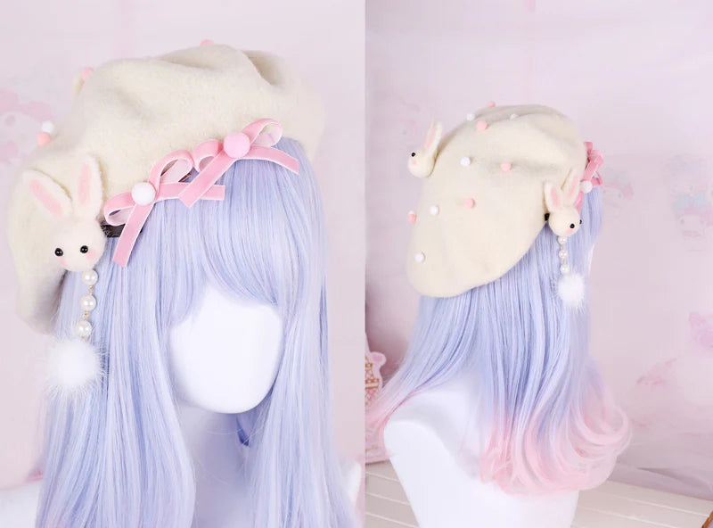 Lolita Fashion White Rabbit Beret  SS3049