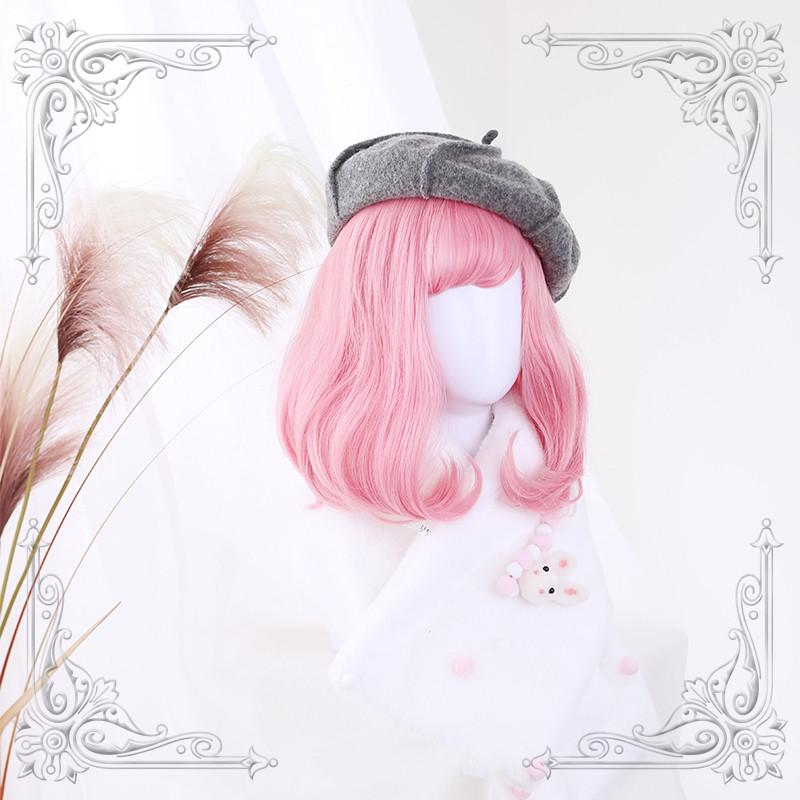 Lolita Pink Short Curly Wig WS1029