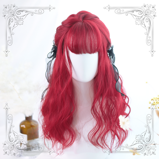 Lolita Rose Red Long Curly Wig  WS1051