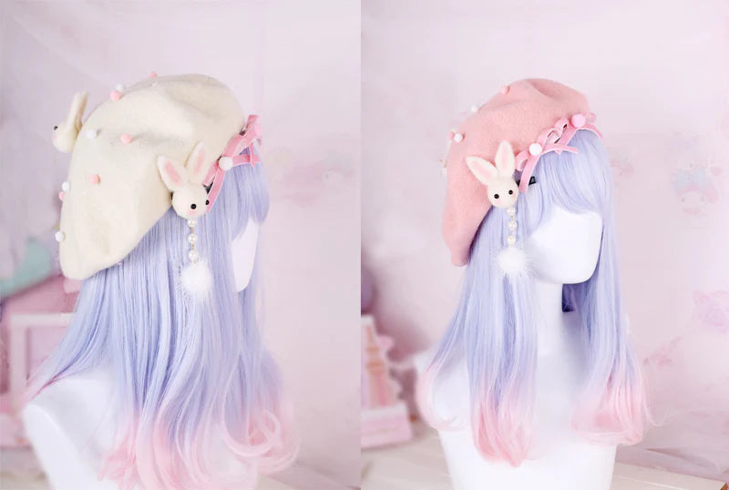 Lolita Fashion White Rabbit Beret  SS3049