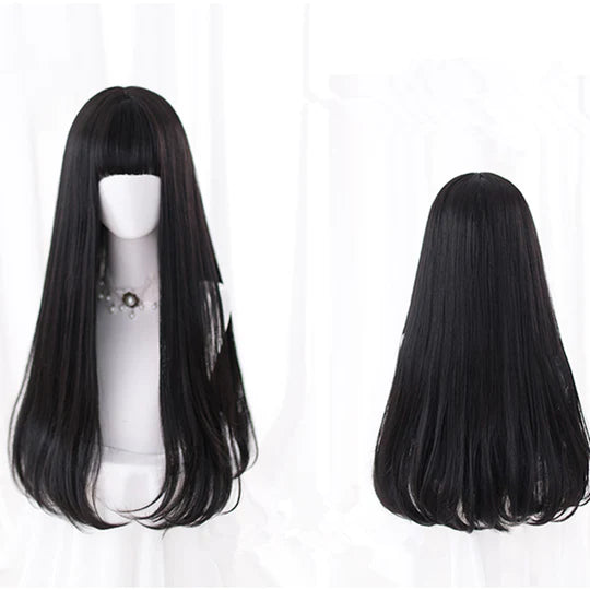 Black Lolita Long Straight Wig SS2994